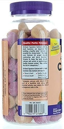 Gomitas Masticables de Calcio con Vitamina D3 para Adultos Kirkland Signature, 120 piezas por botella - imagen 2