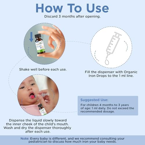 Wellements Gotas de Hierro Orgánicas para Bebés (1 Fl Oz) - Suplemento de Hierro Líquido con Sabor a Cereza - Apoyo al Crecimiento y Desarrollo (4 - imagen 6