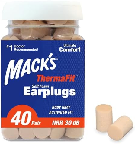 Tapones para los oídos Mack's ThermaFit de espuma suave, 40 pares - Cómodos para dormir, ronquidos, trabajo, viajes y eventos ruidosos | Hecho en EE. - imagen 1