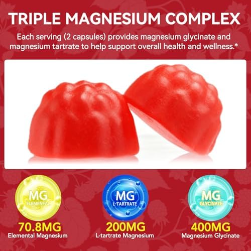Gomitas de Magnesio Glycinate 600mg para Adultos, 120 Piezas, Apoya la Relajación, Sin Azúcar, No GMO - imagen 4