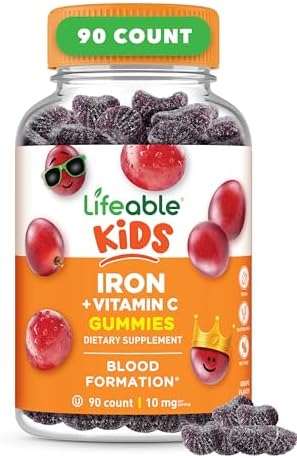 Suplementos de Hierro para Niños | 10mg | con Vitamina C | Gomas de Hierro Veganas y Deliciosas | Salud Inmunológica y Deficiencia de Hierro | 90 - imagen 1