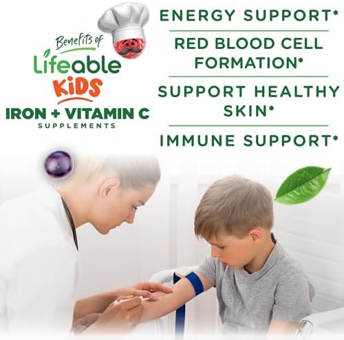 Suplementos de Hierro para Niños | 10mg | con Vitamina C | Gomas de Hierro Veganas y Deliciosas | Salud Inmunológica y Deficiencia de Hierro | 90 - imagen 3