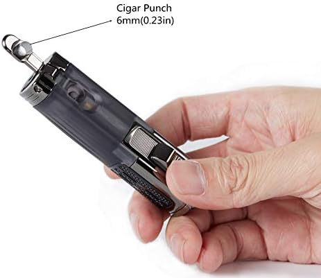 Encendedor de Cigarros TOMOLO Triple Jet Flame, Recargable con Butano y Punch para Cigarros, Paquete de 2, Color Carbón - imagen 3