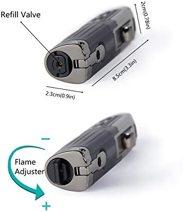 Encendedor de Cigarros TOMOLO Triple Jet Flame, Recargable con Butano y Punch para Cigarros, Paquete de 2, Color Carbón - imagen 4
