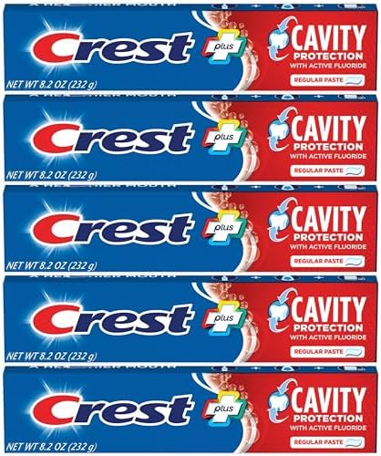 Pasta Dental Crest Protección contra Caries Regular - 8.2 oz, Paquete de 5 - imagen 1