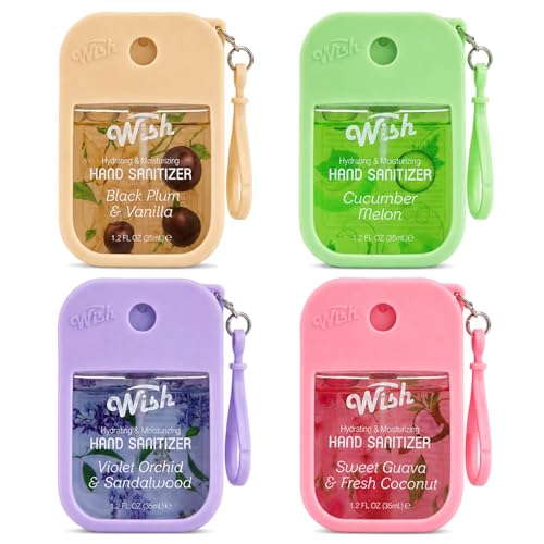 Spray Desinfectante de Manos Wish Tamaño Viaje - Power Mist Hidratante con Llavero y Funda - Spray Portátil para Mujeres y Niñas Bloom Collection - imagen 1