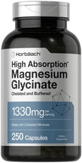 Horbaach Magnesio Glicinato 1330mg | 250 Cápsulas | Suplemento No GMO y Libre de Gluten | 240 mg por Porción | Minerales Quelados - imagen 1