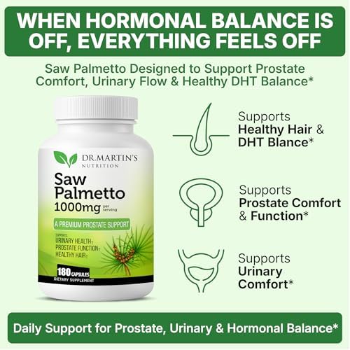 Saw Palmetto Crecido en EE. UU. | Suplemento para la Salud Prostática de 180 Cápsulas | Crecimiento Capilar para Hombres y Mujeres | Apoyo para - imagen 3