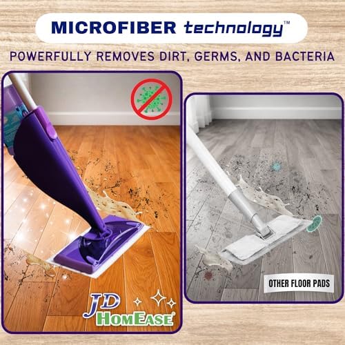 Packs de 48 Almohadillas de Microfibra Premium JD HOMEASE para Swiffer WetJet - Súper Absorbentes, Sin Pelusa, Duraderas - 11x5.5, Perfectas para - imagen 3