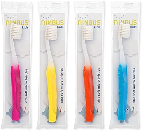Cepillos de Dientes Extra Suaves NIMBUS NIMBY para Niños, Diseño Periodontista, Remueve Placa, Viaje, 4 Piezas, Colores Variados - imagen 1