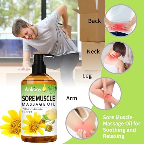 Paquete de 3 Aceites de Masaje para Terapia, Aceite de Árnica para Músculos Adoloridos, Aceite Relajante de Lavanda y Aceite de Jengibre, Regalo para - imagen 4