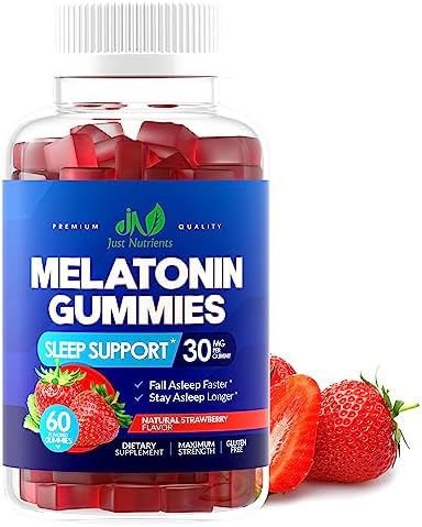 Gomitas de Melatonina 30mg para Adultos (60 Porciones) - Apoyo Máximo para el Sueño, Sin Gluten, Sin Azúcar, 100% Vegetariano, Sabor Fresa - 60 - imagen 1