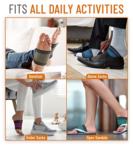 Soporte Arco de Cobre para Fascitis Plantar. 2 Medias/Sleeves de Compresión para Hombres y Mujeres. Ayuda para el Dolor en los Pies (Cobre) - imagen 5