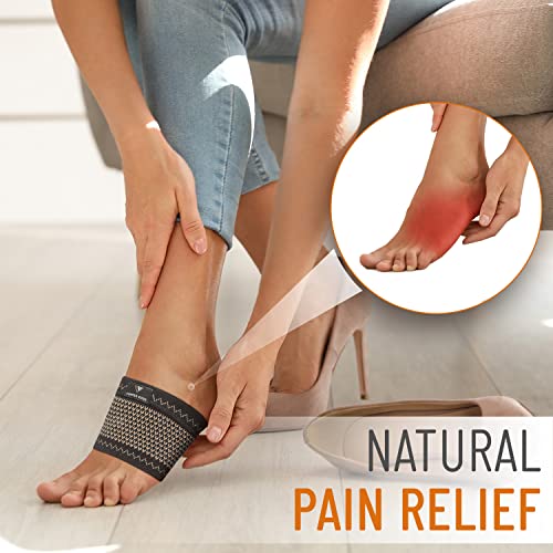 Soporte Arco de Cobre para Fascitis Plantar. 2 Medias/Sleeves de Compresión para Hombres y Mujeres. Ayuda para el Dolor en los Pies (Cobre) - imagen 6
