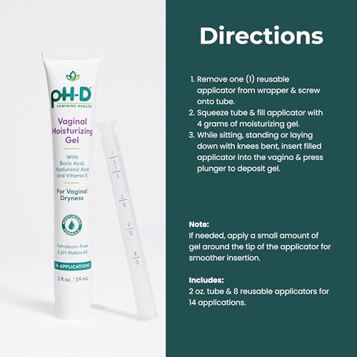 Gel Vaginal Hidratante pH-D con Ácido Bórico, Ácido Hialurónico y Vitamina E para Sequedad Vaginal, Vegano, Sin Parabenos, 14 Aplicaciones, Hecho en - imagen 5