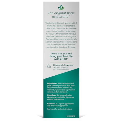 Gel Vaginal Hidratante pH-D con Ácido Bórico, Ácido Hialurónico y Vitamina E para Sequedad Vaginal, Vegano, Sin Parabenos, 14 Aplicaciones, Hecho en - imagen 7