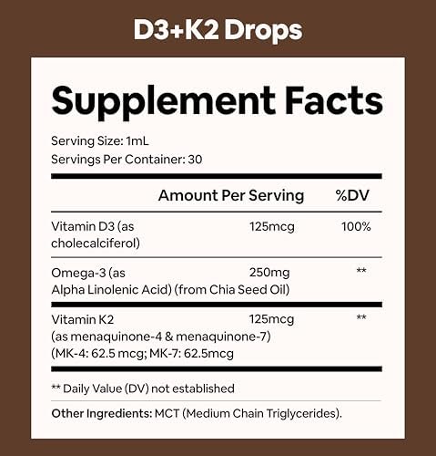 Gotas de Vitamina D3 K2 de Black Girl Vitamins (125mcg cada una) con Omega 3 – Suplemento diario líquido, sabor neutro, vegano (suministro para 30 - imagen 2