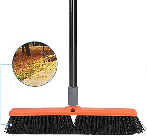 Escoba de empuje TreeLen de 18 pulgadas - Escoba resistente para limpiar entradas, aceras, patios y decks, elimina tierra, escombros, arena, lodo, - imagen 6