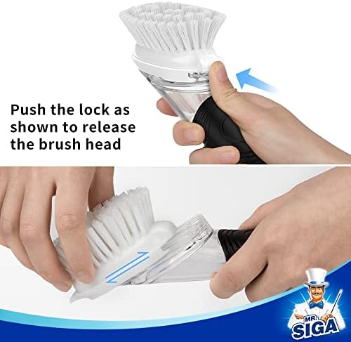 Set de Cepillos para Fregar con Dispensador de Jabón MR.SIGA, Incluye Soporte para Limpieza de Olla, Sartén y Fregadero - imagen 4