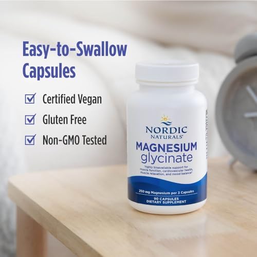 Cápsulas de Magnesio Glicinato Vegetariano Nordic Naturals, Sin Sabor, 90 Contenidos - 250mg por Porción - Soporte Bioavailable para Músculos y - imagen 4