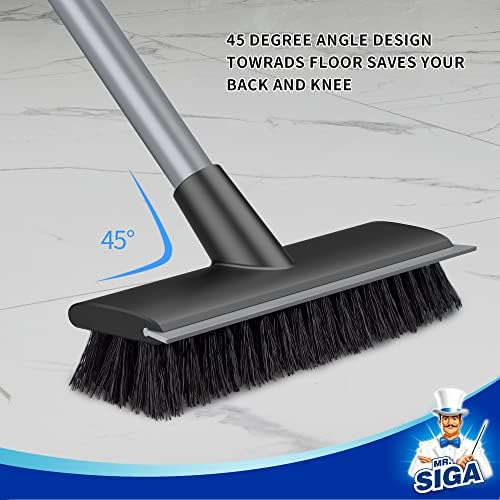 Cepillo de Piso MR.SIGA con Mango Largo, 2 en 1 Limpiador y Escobilla para Baño, Patio, Garaje, Pared y Azulejos con Cerdas Duras - imagen 5