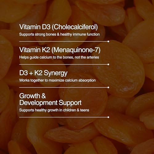 Zahler Junior D3 & K2 - Apoyo Óseo e Inmunológico para Niños - Vitaminas D3 y K2 para Densidad Ósea y Absorción de Calcio - Sin OGM y Sin Gluten - - imagen 6