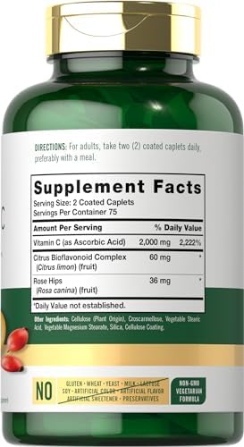Carlyle Vitamina C 2000mg con Rosa Mosqueta | 150 Tabletas | Suplemento Vegetariano, Sin OGM, Libre de Gluten - imagen 2