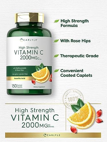 Carlyle Vitamina C 2000mg con Rosa Mosqueta | 150 Tabletas | Suplemento Vegetariano, Sin OGM, Libre de Gluten - imagen 3