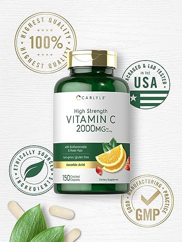 Carlyle Vitamina C 2000mg con Rosa Mosqueta | 150 Tabletas | Suplemento Vegetariano, Sin OGM, Libre de Gluten - imagen 5