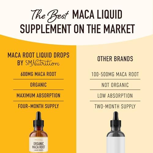 Gotas Líquidas de Raíz de Maca para Energía Orgánica para Hombres y Mujeres | 2 Onzas Líquidas | Apoya el Equilibrio Hormonal, Ánimo, Energía y - imagen 3