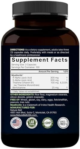 NatureBell Complejo de Ácido Alfa Lipoico, 600mg, 300 Cápsulas | Fórmula 4 en 1 con R-ALA, S-ALA, Tiamina y Benfotiamina | Alta Absorción y Soporte - imagen 7
