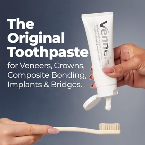 Pasta Dental Profesional Venneir® para Carillas, Implantes, Uniones, Coronas y Dientes Sensibles — Remueve Manchas, Blanquea, Natural, Sin SLS, - imagen 2