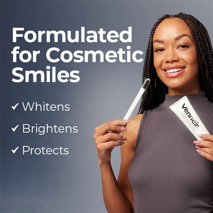 Pasta Dental Profesional Venneir® para Carillas, Implantes, Uniones, Coronas y Dientes Sensibles — Remueve Manchas, Blanquea, Natural, Sin SLS, - imagen 5
