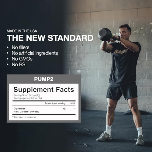 RAW Pump2 Pre Workout | Suplemento Pre Entrenamiento Glicerol Pump, Mejora la Hidratación y Aumenta Energía | Sin Sabor (20 Porciones) - imagen 6