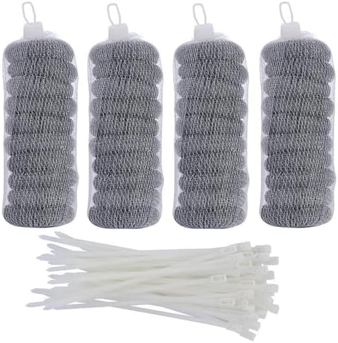 Trampas de pelusa de acero inoxidable para lavadora - 40 piezas con malla y 40 sujetadores de cable para filtro de manguera de lavandería - imagen 1