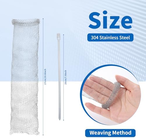 Trampas de pelusa de acero inoxidable para lavadora - 40 piezas con malla y 40 sujetadores de cable para filtro de manguera de lavandería - imagen 5