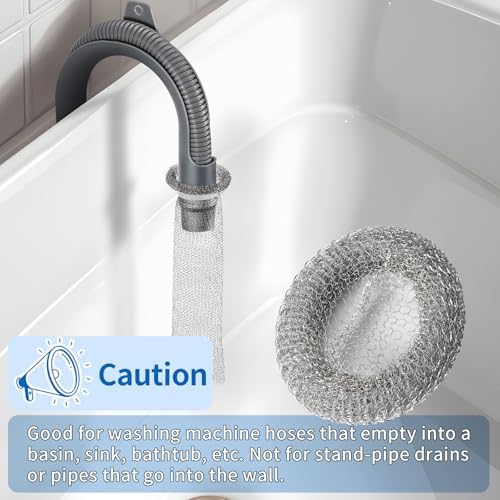 Trampas de pelusa de acero inoxidable para lavadora - 40 piezas con malla y 40 sujetadores de cable para filtro de manguera de lavandería - imagen 7