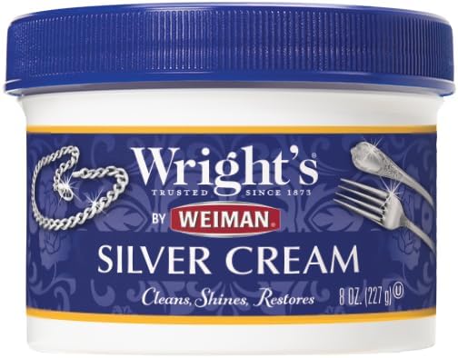 Crema Limpiadora y Pulidora Wright's para Plata, 8 Onzas, Elimina Suavemente el Deslustre de Joyería, Peltre y Plata sin Rayar, Libre de Amoníaco - imagen 1