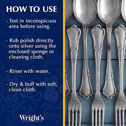 Crema Limpiadora y Pulidora Wright's para Plata, 8 Onzas, Elimina Suavemente el Deslustre de Joyería, Peltre y Plata sin Rayar, Libre de Amoníaco - imagen 5