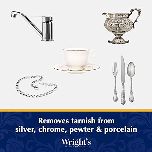 Crema Limpiadora y Pulidora Wright's para Plata, 8 Onzas, Elimina Suavemente el Deslustre de Joyería, Peltre y Plata sin Rayar, Libre de Amoníaco - imagen 6