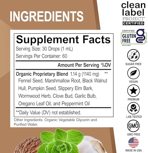 ParaGuard Cleanse Líquido Orgánico Detox - Suplemento Guardián Intestinal para Humanos con Extracto de Nogal Negro, Ajenjo, Clavo y Orégano - - imagen 6