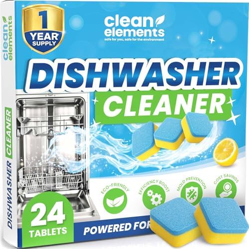 Tabletas Limpiadoras y Desodorantes para Lavavajillas – Paquete de 24 (Suministro para 12 Meses) Pods Desincrustantes, Elimina Sarro, Agua Dura, - imagen 1