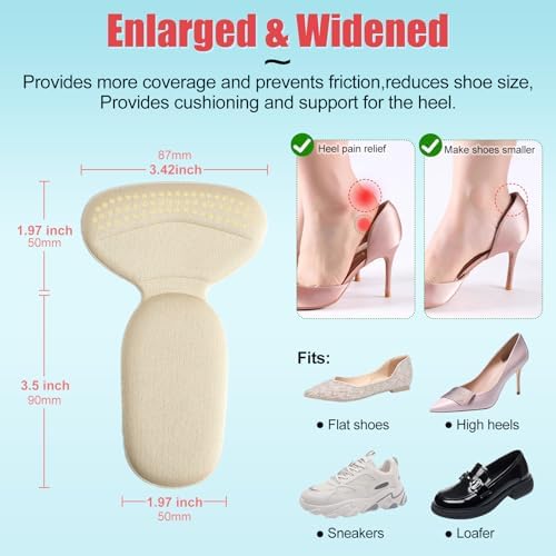 Plantillas PHIXBEAR para Zapatos Grandes y Sueltos, Alivio del Dolor, Anti-deslizantes y Ampollas, Inserciones de Cojín para Ajustar Calzado (4 - imagen 2
