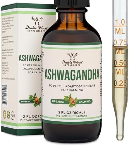 Gotas Orgánicas de Ashwagandha para Alivio del Estrés (1,200mg, 60 Porciones) Tinctura de Ashwagandha para Soporte Adrenal y Manejo de Cortisol - imagen 1