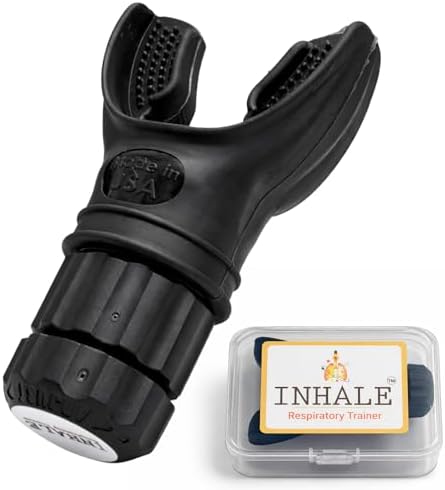 Entrenador Respiratorio Inhale | Dispositivo de Ejercicio para Fortalecer los Pulmones | Hecho en EE. UU. | Resistencia Ajustable Bidireccional | - imagen 1
