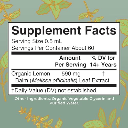 Extracto Líquido de Hoja de Melisa MARYRUTH'S Organics | Apoyo al Ánimo | Relajación | Herbal Nervino | Tinte de Melisa | Orgánico USDA | Vegano | - imagen 2