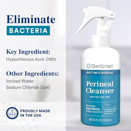 Limpiador Antimicrobiano SkinSmart para la Piel Perineal, Ideal para Cuidado de Incontinencia y Postparto, Elimina Bacterias, Spray de 8 oz - imagen 5