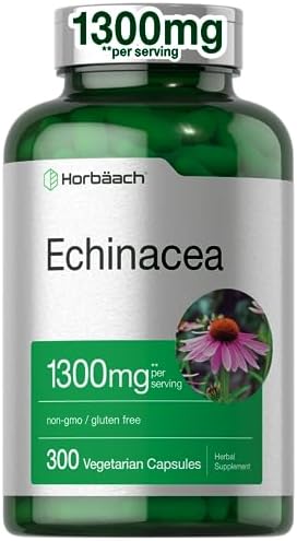 Cápsulas de Extracto de Equinácea Horbäach | 300 Unidades | Suplemento Vegano, Sin OGM y Libre de Gluten - imagen 1