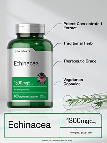 Cápsulas de Extracto de Equinácea Horbäach | 300 Unidades | Suplemento Vegano, Sin OGM y Libre de Gluten - imagen 3