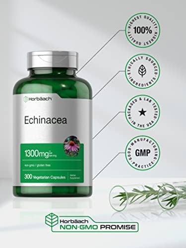 Cápsulas de Extracto de Equinácea Horbäach | 300 Unidades | Suplemento Vegano, Sin OGM y Libre de Gluten - imagen 5